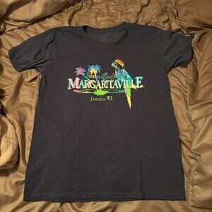 Jimmy Buffett Margaritaville Shirt L Jamaica V-Neck Soft Tropical Island Parrot